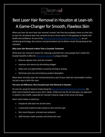 Best Laser Hair Removal in Houston at Lean