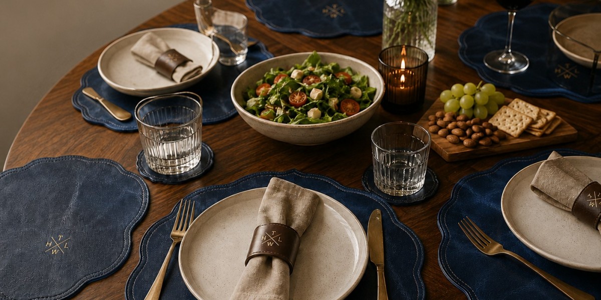Leather Placemats for Family Dinners, Parties,