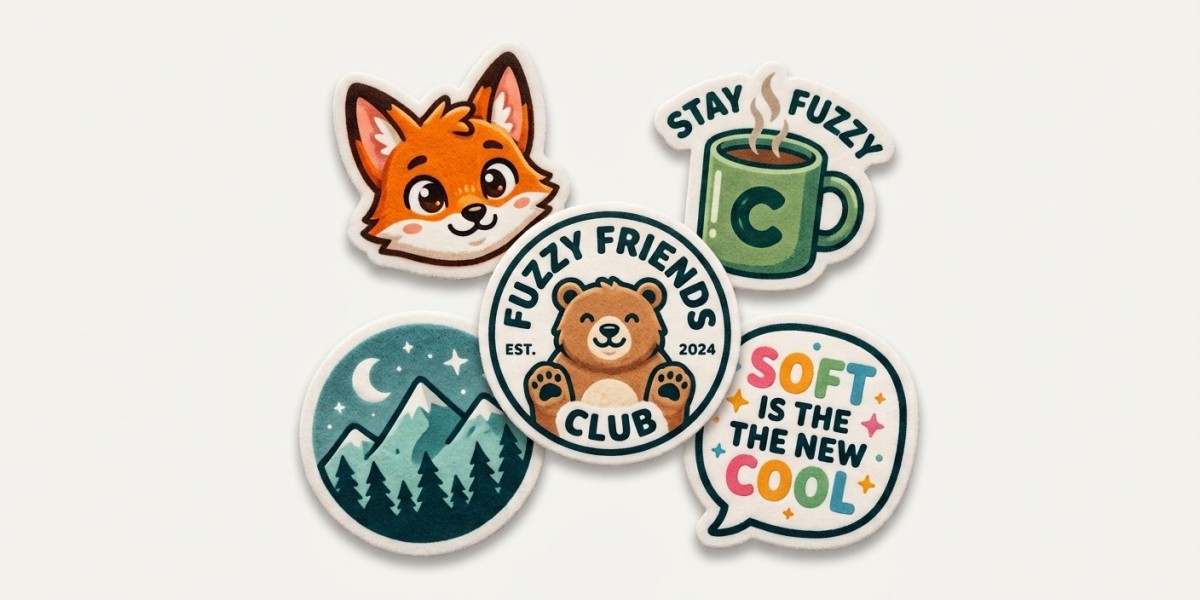 Retro Style Custom Fuzzy Stickers With Soft Tex
