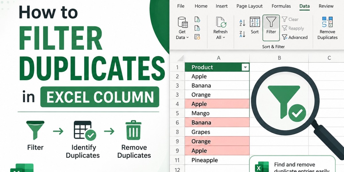 How to Filter Duplicates in Excel Column?